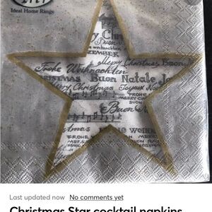 Napkins Christmas  Silver napkins with gold trim new